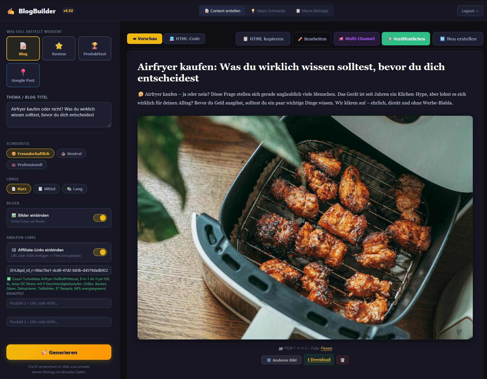 BlogBuilder — KI-Content-Generator